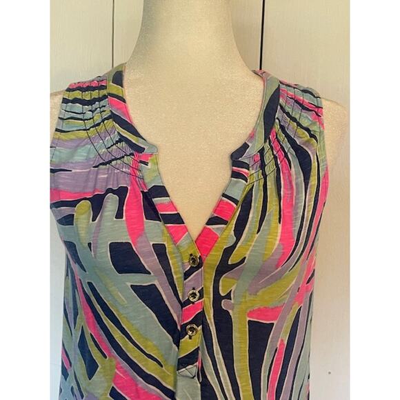 Lilly Pulitzer Size Small Sleeveless Cotton‎ Essie Dress Indigo Sea Dreamin - Picture 3 of 5